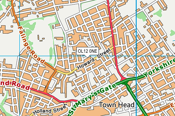 OL12 0NE map - OS VectorMap District (Ordnance Survey)