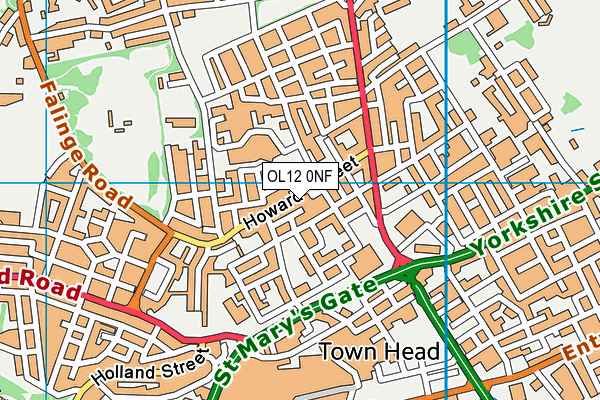 OL12 0NF map - OS VectorMap District (Ordnance Survey)