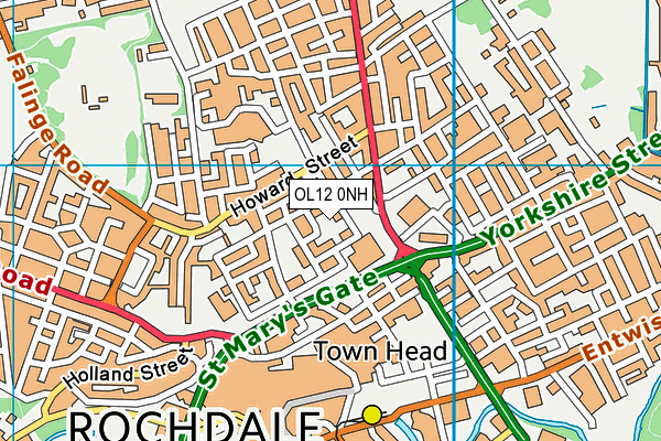 OL12 0NH map - OS VectorMap District (Ordnance Survey)