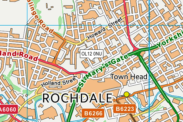 OL12 0NU map - OS VectorMap District (Ordnance Survey)