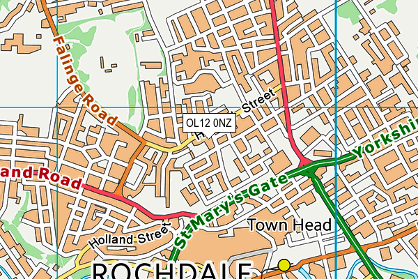 OL12 0NZ map - OS VectorMap District (Ordnance Survey)