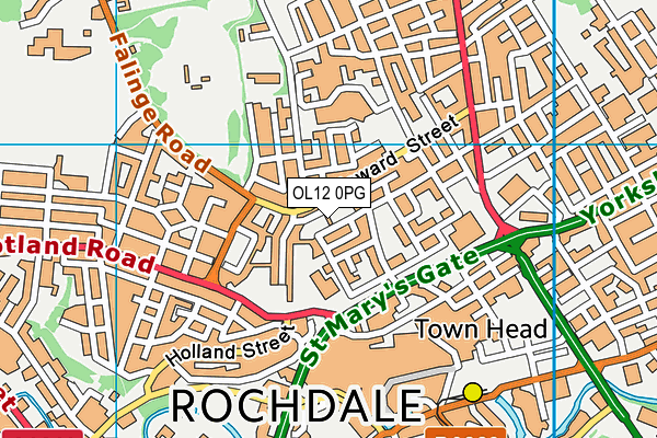 OL12 0PG map - OS VectorMap District (Ordnance Survey)