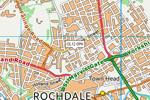 OL12 0PH map - OS VectorMap District (Ordnance Survey)