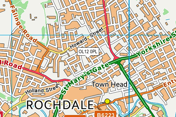 OL12 0PL map - OS VectorMap District (Ordnance Survey)