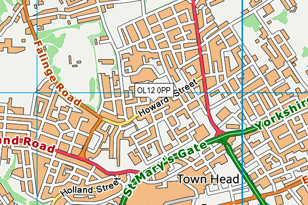 OL12 0PP map - OS VectorMap District (Ordnance Survey)