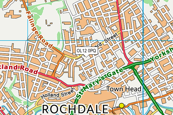 OL12 0PQ map - OS VectorMap District (Ordnance Survey)
