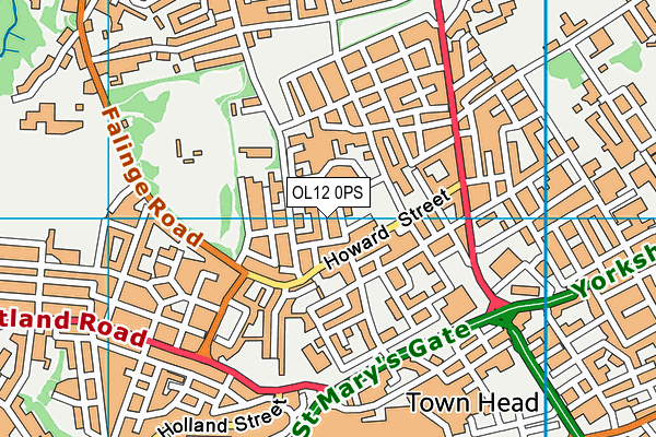 OL12 0PS map - OS VectorMap District (Ordnance Survey)