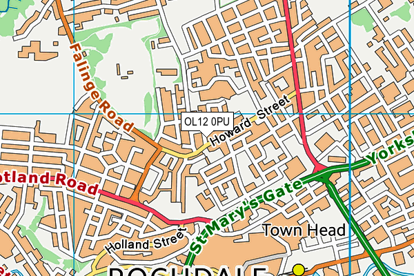 OL12 0PU map - OS VectorMap District (Ordnance Survey)