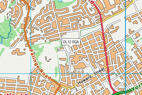 OL12 0QA map - OS VectorMap District (Ordnance Survey)