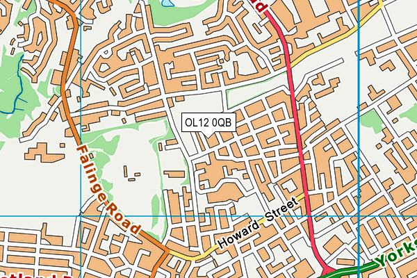 OL12 0QB map - OS VectorMap District (Ordnance Survey)