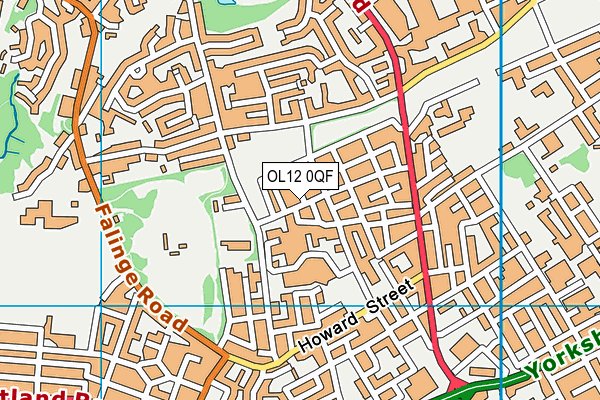 OL12 0QF map - OS VectorMap District (Ordnance Survey)