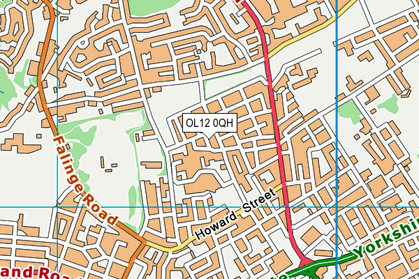 OL12 0QH map - OS VectorMap District (Ordnance Survey)