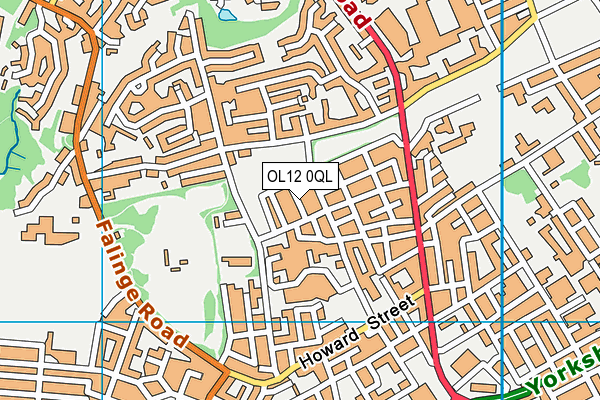 OL12 0QL map - OS VectorMap District (Ordnance Survey)
