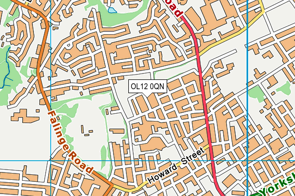 OL12 0QN map - OS VectorMap District (Ordnance Survey)