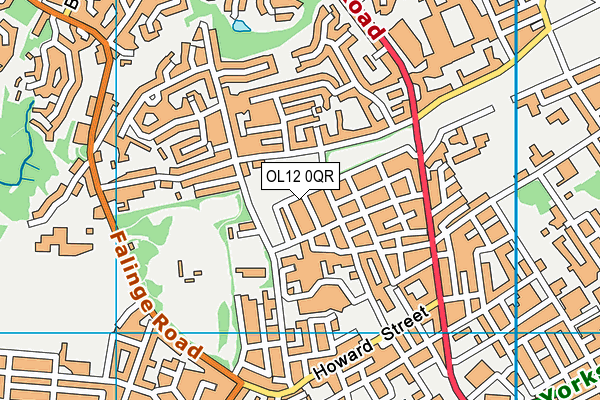 OL12 0QR map - OS VectorMap District (Ordnance Survey)
