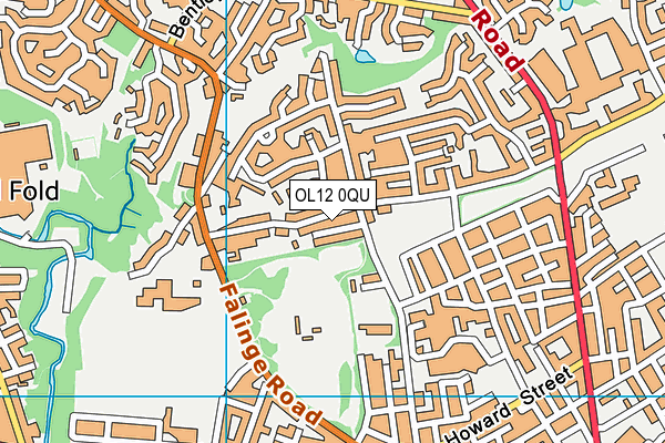 OL12 0QU map - OS VectorMap District (Ordnance Survey)