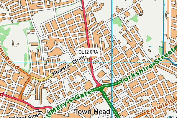 OL12 0RA map - OS VectorMap District (Ordnance Survey)
