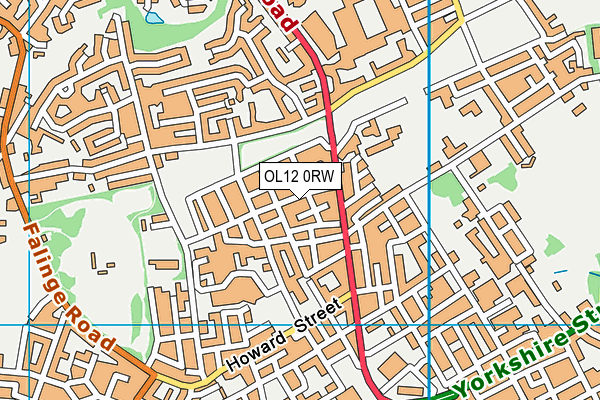 OL12 0RW map - OS VectorMap District (Ordnance Survey)