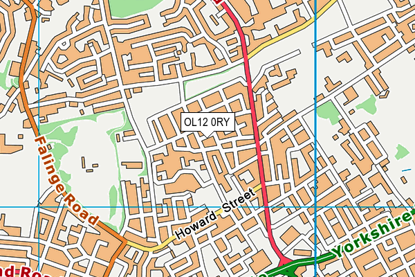 OL12 0RY map - OS VectorMap District (Ordnance Survey)