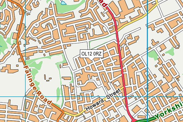 OL12 0RZ map - OS VectorMap District (Ordnance Survey)