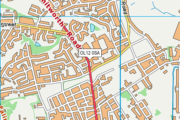 OL12 0SA map - OS VectorMap District (Ordnance Survey)