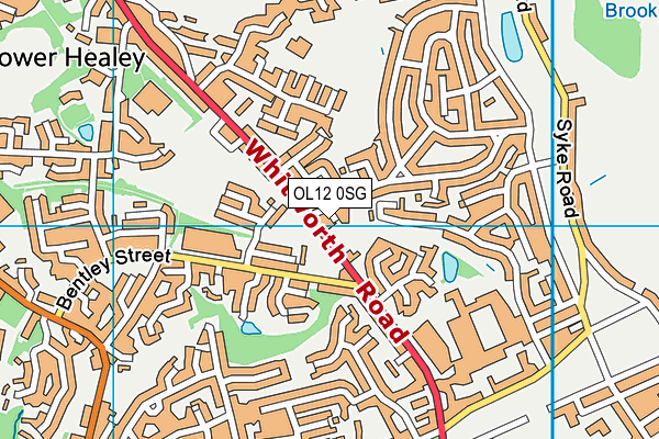 OL12 0SG map - OS VectorMap District (Ordnance Survey)