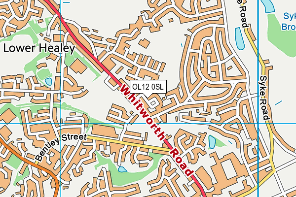 OL12 0SL map - OS VectorMap District (Ordnance Survey)