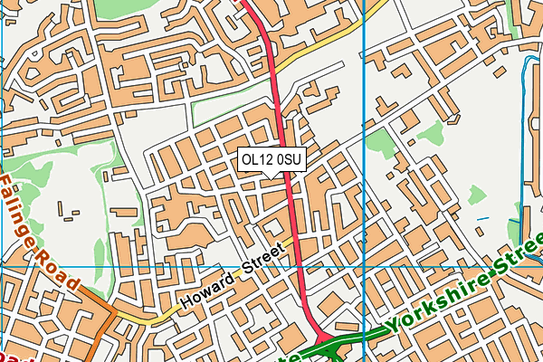 OL12 0SU map - OS VectorMap District (Ordnance Survey)