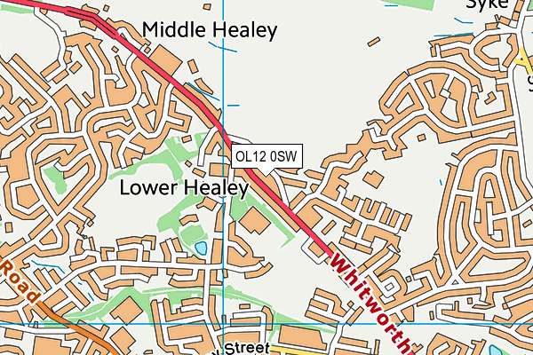 OL12 0SW map - OS VectorMap District (Ordnance Survey)