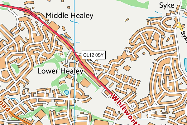 OL12 0SY map - OS VectorMap District (Ordnance Survey)