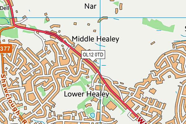 OL12 0TD map - OS VectorMap District (Ordnance Survey)