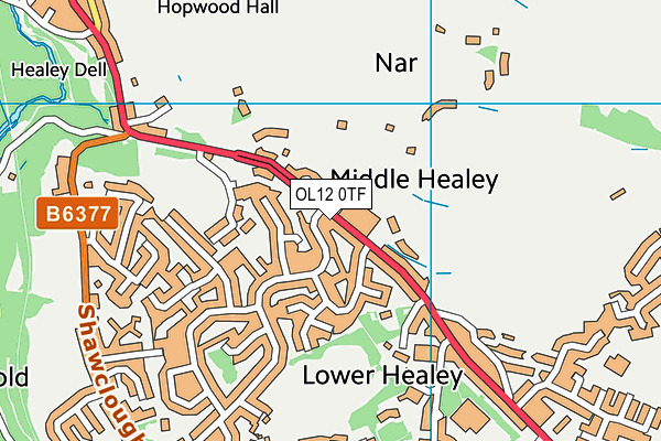 OL12 0TF map - OS VectorMap District (Ordnance Survey)