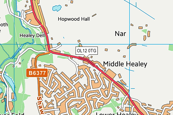 OL12 0TG map - OS VectorMap District (Ordnance Survey)