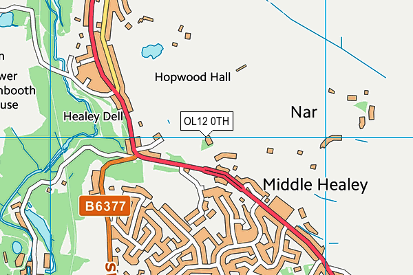 OL12 0TH map - OS VectorMap District (Ordnance Survey)