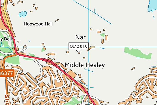 OL12 0TX map - OS VectorMap District (Ordnance Survey)