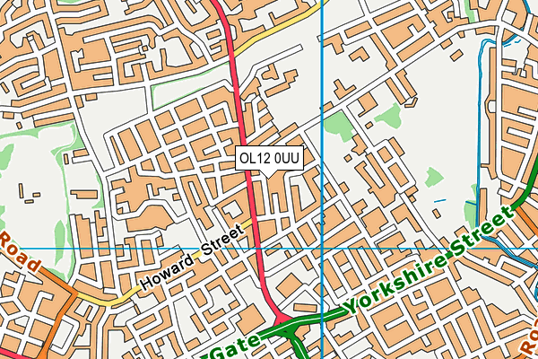 OL12 0UU map - OS VectorMap District (Ordnance Survey)