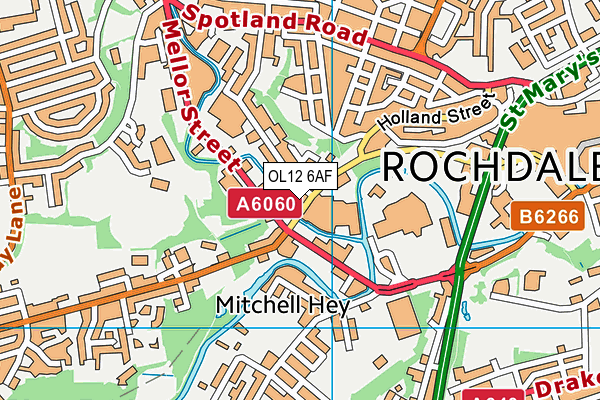 OL12 6AF map - OS VectorMap District (Ordnance Survey)