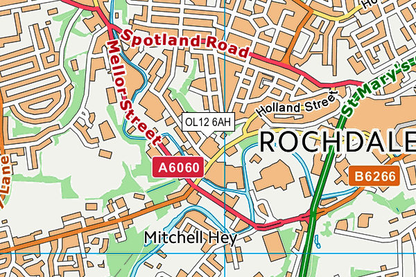 OL12 6AH map - OS VectorMap District (Ordnance Survey)