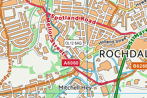 OL12 6AQ map - OS VectorMap District (Ordnance Survey)