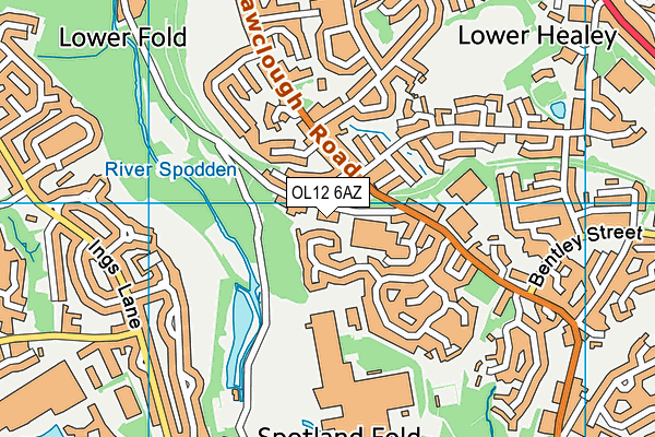 OL12 6AZ map - OS VectorMap District (Ordnance Survey)