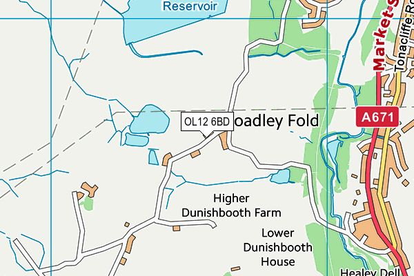 OL12 6BD map - OS VectorMap District (Ordnance Survey)