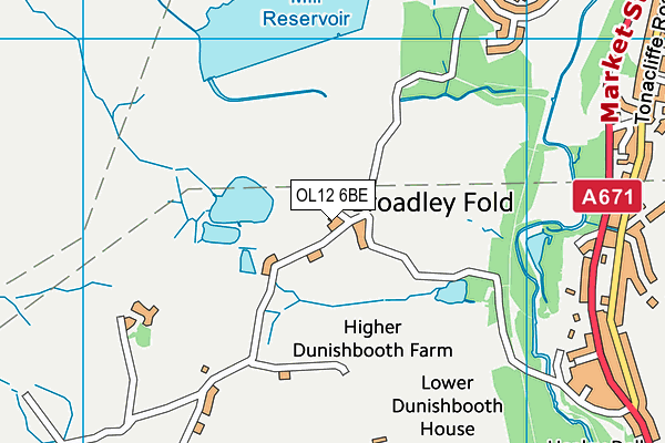 OL12 6BE map - OS VectorMap District (Ordnance Survey)