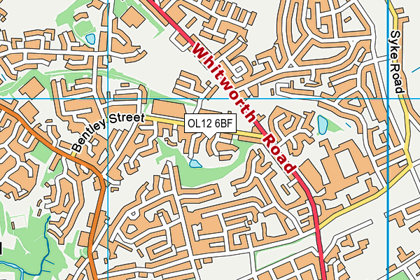OL12 6BF map - OS VectorMap District (Ordnance Survey)