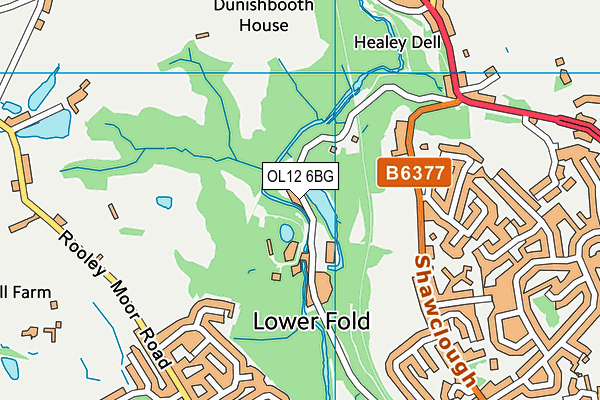 OL12 6BG map - OS VectorMap District (Ordnance Survey)