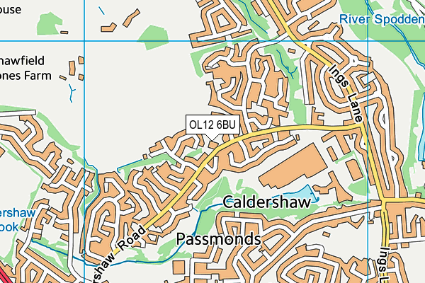 OL12 6BU map - OS VectorMap District (Ordnance Survey)