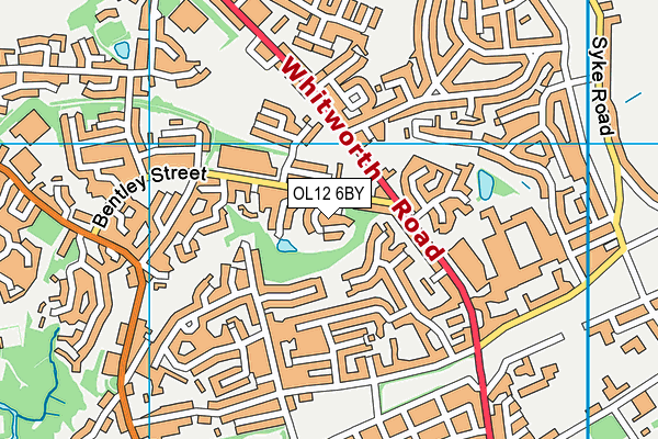 OL12 6BY map - OS VectorMap District (Ordnance Survey)