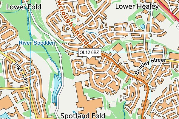 OL12 6BZ map - OS VectorMap District (Ordnance Survey)