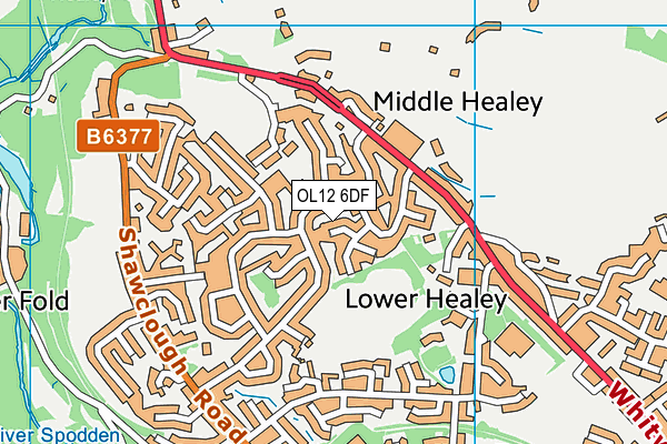 OL12 6DF map - OS VectorMap District (Ordnance Survey)