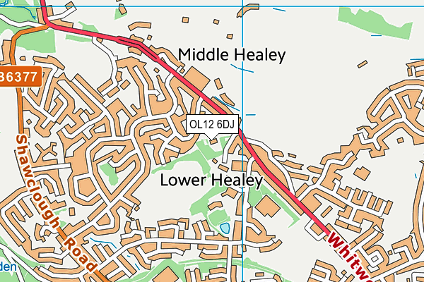 OL12 6DJ map - OS VectorMap District (Ordnance Survey)