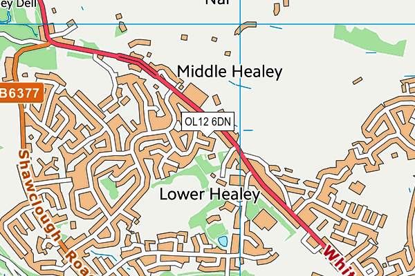 OL12 6DN map - OS VectorMap District (Ordnance Survey)